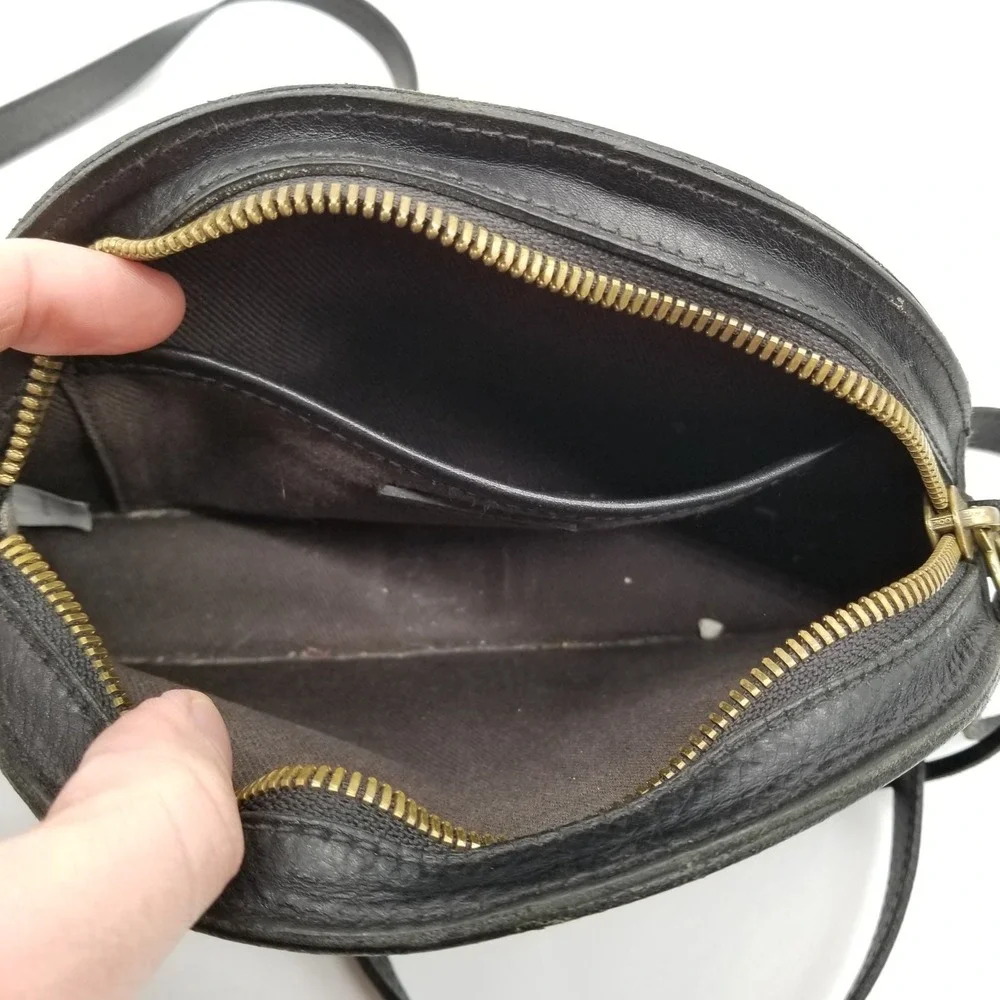 Madewell The Simple‎ Half-Moon Crossbody Bag Black Leather Small Zip